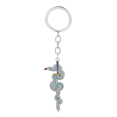Creative Pop Music Lovers Guitar Microphone Keychain Stainless Steel Rock Band Theme Pendant