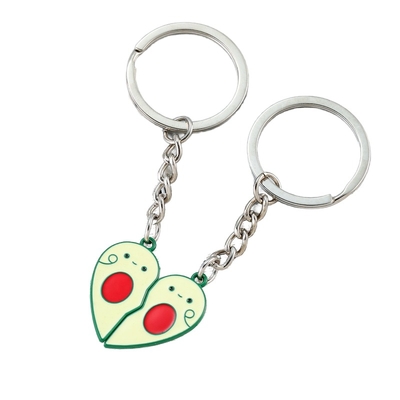 Custom Cartoon Cute Pair of Heart-shaped Avocado Keychains for Two People Stitching Pendants Student Bag School Bag Pendant