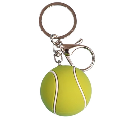 Creative Realistic PVC Keychain Three-dimensional Basketball Pendant Cute Tennis Ball Cartoon Billiard Cue Schoolbag