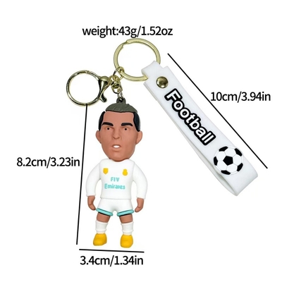 Custom-Made PVC Soft Rubber Keychains Three-Dimensional Baseball Basketball Football Pendants Spherical Keychains Pendants
