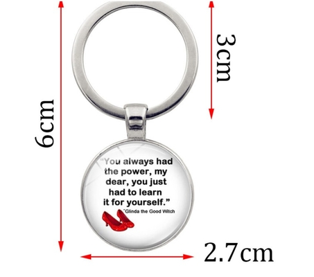 Wizard of Oz Good Witch KeyChain Round Printing Sticker Keyring Fairy Tale Movie Keyholder Custom logo