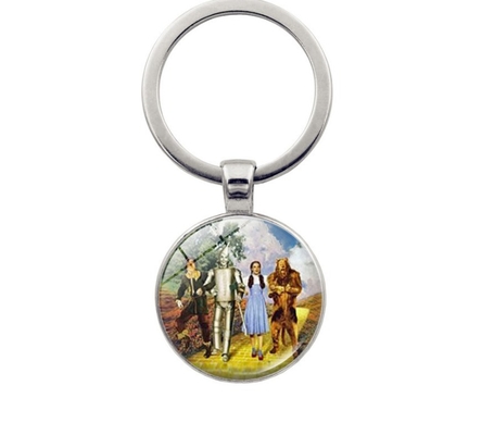 Wizard of Oz Good Witch KeyChain Round Printing Sticker Keyring Fairy Tale Movie Keyholder Custom logo