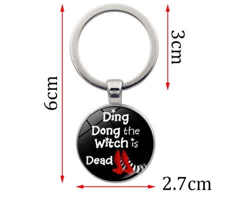 Wizard of Oz Good Witch KeyChain Round Printing Sticker Keyring Fairy Tale Movie Keyholder Custom logo