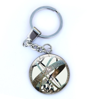 Round Metal Palestine Map Key Chain Earth Map Keychain