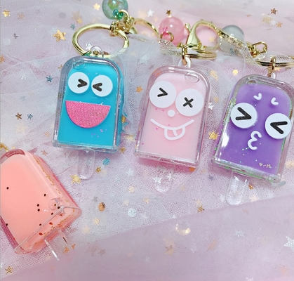 Ice Cream Acrylic Keychain Mini Popsicle Keyring Kids Bag Pendant Charm