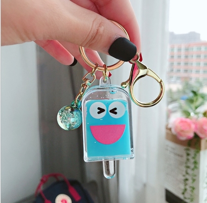 Ice Cream Acrylic Keychain Mini Popsicle Keyring Kids Bag Pendant Charm