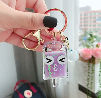 Ice Cream Acrylic Keychain Mini Popsicle Keyring Kids Bag Pendant Charm