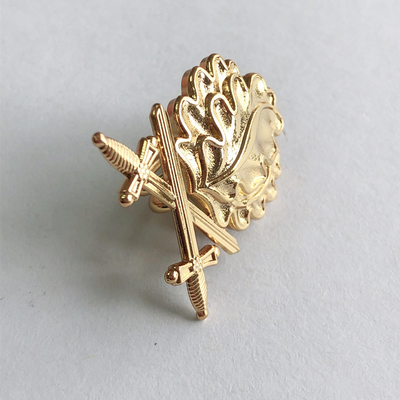 Double Sword Metal Badge Oak Leaf Medal Knight Iron Cross Pin BROOCH