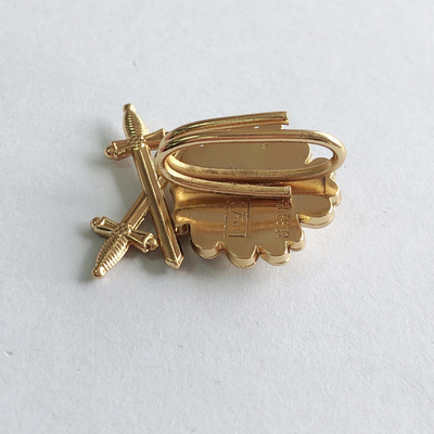 Double Sword Metal Badge Oak Leaf Medal Knight Iron Cross Pin BROOCH