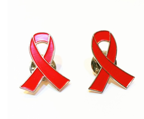 Custom Crossed Pink Ribbon Enamel Pin Breast Cancer Awareness Metal Craft Early Detection Saves Lives