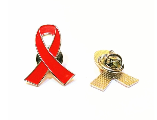 Custom Crossed Pink Ribbon Enamel Pin Breast Cancer Awareness Metal Craft Early Detection Saves Lives