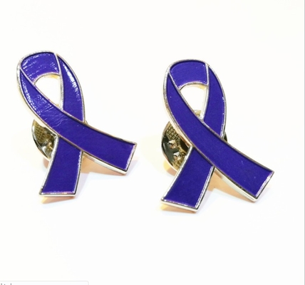 Custom Crossed Pink Ribbon Enamel Pin Breast Cancer Awareness Metal Craft Early Detection Saves Lives