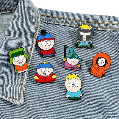 Wholesale Cartoon Game South Park Anime Metal Badge Craft Clothes Lapel Brooch Custom Soft Hard Alloy Enamel Pins